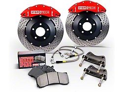 StopTech ST-60 Trophy Sport Slotted Coated 2-Piece Front Big Brake Kit; Silver Calipers (11-14 GT Brembo; 12-13 BOSS 302; 07-12 GT500)