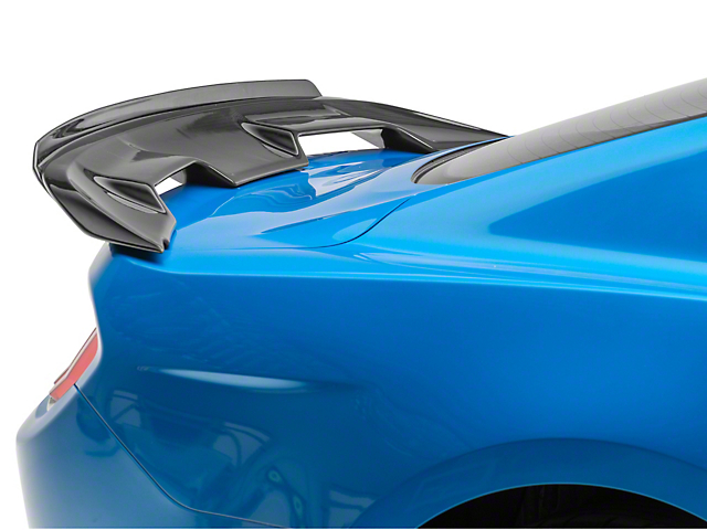 GT500 Style Rear Spoiler with Wickerbill Insert; Unpainted (15-22 Mustang Fastback)