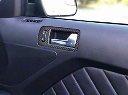Door Handle Surround Accent Trim; Raw Carbon Fiber (10-14 Mustang)