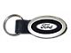 Ford Leather Key Fob; Black Oval