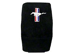 Center Console Cover with Tri-Bar Running Pony Logo; Black (10-14 Mustang)