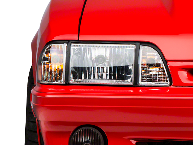 Axial Ultra Headlights; Chrome Housing; Clear Lens (87-93 Mustang)