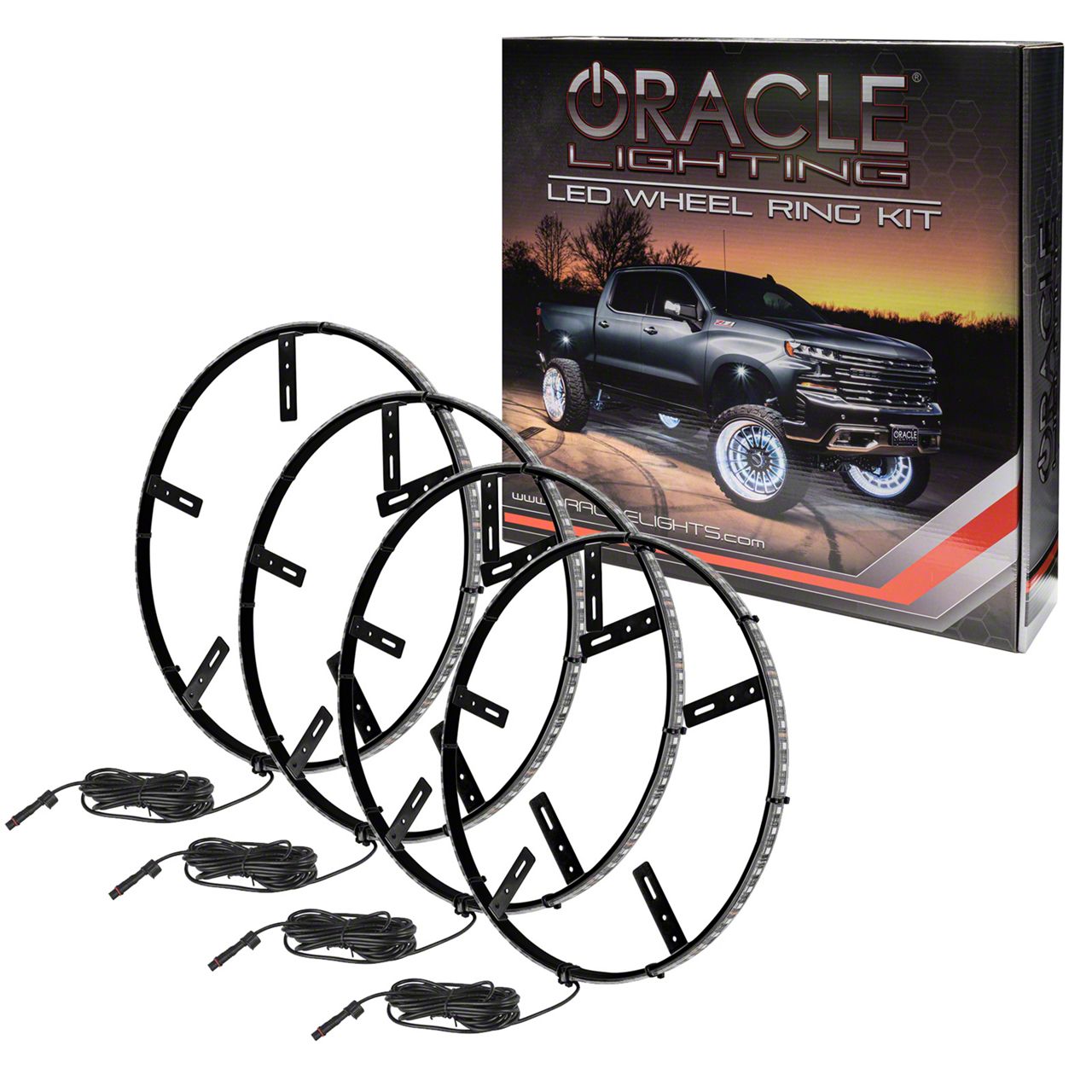 Oracle LED Illuminated Wheel Rings; Aqua (Universal; Some Adaptation May Be Required)