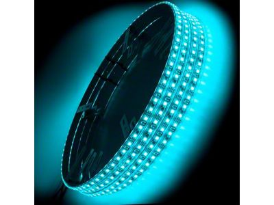 Oracle LED Illuminated Wheel Rings; Aqua (Universal; Some Adaptation May Be Required)