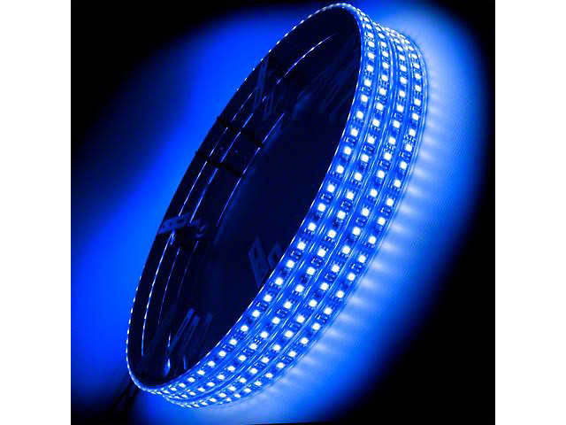 Oracle Blue Double Row LED Illuminated Wheel Rings (Universal; Some Adaptation May Be Required)
