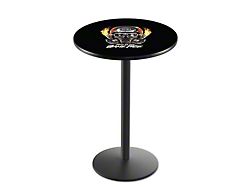NHRA Mask Pub Table; 36-Inch with 28-Inch Diameter Top; Black Wrinkle