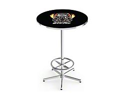 NHRA Mask Pub Table; 42-Inch with 28-Inch Diameter Top; Chrome