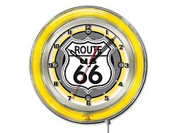 Route 66 19-Inch Double Neon Wall Clock