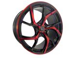 Elegant E008 Gloss Black Candy Red Face Wheel; 20x8.5; 35mm Offset (10-14 Mustang)