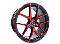 Elegant E017 Gloss Black Candy Red Face Wheel; 20x8.5 (15-22 Mustang GT, EcoBoost, V6)