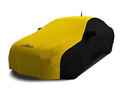 Coverking Satin Stretch Indoor Car Cover; Black/Velocity Yellow (20-22 Mustang GT500 w/o Carbon Fiber Track Pack)