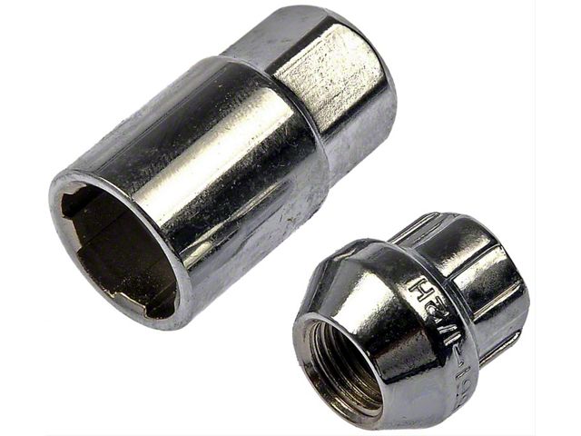 Chrome 6-Spline Bulge Wheel Lug Nut Locks; 1/2-Inch x 20; Set of 4 (87-18 Jeep Wrangler YJ, TJ & JK)