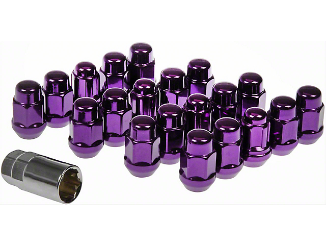 Purple Acorn Nut Lock Set; 1/2-20 (87-18 Jeep Wrangler YJ, TJ & JK)