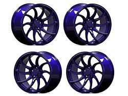 Anovia Wheels Night Picasa Blue 4-Wheel Kit; 18x8.5 (10-14 Mustang Standard GT, V6)