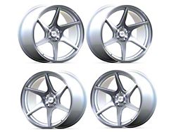 Anovia Wheels Staggered Titan Brushed Silver 4-Wheel Kit; 18x8.5/9.5 (05-09 Mustang GT, V6)