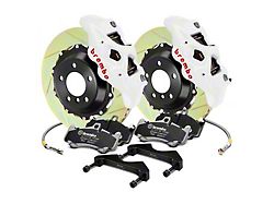 Brembo GT Series 4-Piston Rear Big Brake Kit with 15-Inch 2-Piece Type 1 Slotted Rotors; White Calipers (15-22 Mustang GT, EcoBoost, V6)