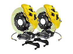Brembo GT Series 4-Piston Rear Big Brake Kit with 15-Inch 2-Piece Type 1 Slotted Rotors; Yellow Calipers (15-22 Mustang GT, EcoBoost, V6)