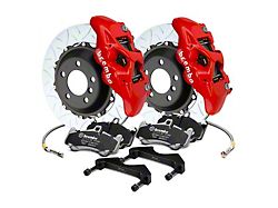 Brembo GT Series 4-Piston Rear Big Brake Kit with 15-Inch 2-Piece Type 3 Slotted Rotors; Red Calipers (15-23 Mustang GT, EcoBoost, V6)