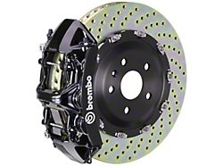 Brembo GT Series 6-Piston Front Big Brake Kit with 15.90-Inch 2-Piece Cross Drilled Rotors; Black Calipers (15-23 Mustang GT)