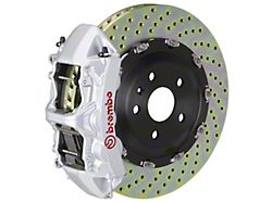 Brembo GT Series 6-Piston Front Big Brake Kit with 15.90-Inch 2-Piece Cross Drilled Rotors; Silver Calipers (15-23 Mustang GT)
