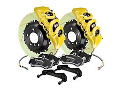 Brembo GT Series 6-Piston Front Big Brake Kit with 15-Inch 2-Piece Type 1 Slotted Rotors; Yellow Calipers (15-22 Mustang GT, EcoBoost, V6)