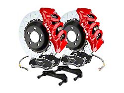 Brembo GT Series 6-Piston Front Big Brake Kit with 15-Inch 2-Piece Type 3 Slotted Rotors; Red Calipers (15-22 Mustang GT, EcoBoost, V6)