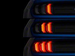 Renegade Series Sequential LED Tail Lights; Gloss Black Housing; Clear Lens (15-22 Mustang)