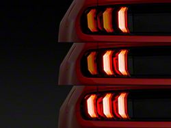 Renegade Series Sequential LED Tail Lights; Gloss Black Housing; Smoked Lens (15-22 Mustang)