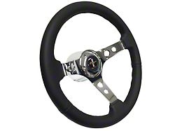 Volante S6 Sport Steering Wheel Kit with Pony Emblem; Chrome Center (84-04 Mustang)