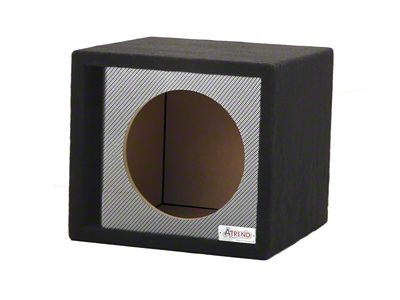 10-Inch Single Vented Subwoofer Enclosure; Black Carbon Fiber (Universal; Some Adaptation May Be Required)