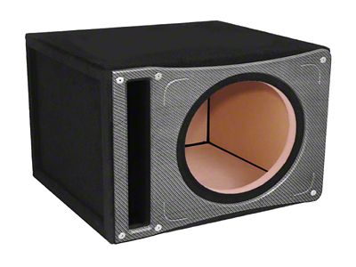 12-Inch Single Vented Slammer Carbon Fiber Black Subwoofer Enclosure (Universal; Some Adaptation May Be Required)