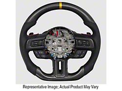Red Carbon Fiber and Black Leather Steering Wheel with Red Stitching and Black Stripe (15-22 Mustang w/o Heated Steering Wheel, Excluding GT500)