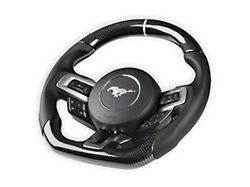 Steering Wheel; Carbon Fiber with Leather Grips (15-17 Mustang w/o Heated Steering Wheel)