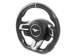 Steering Wheel; Carbon Fiber with Leather Grips (18-23 Mustang w/o Heated Steering Wheel)