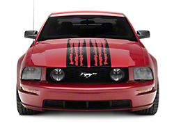 SEC10 Shredded Full Length Stripes; Matte Black (05-09 Mustang)