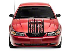 SEC10 Shredded Full Length Stripes; Matte Black (99-04 Mustang)