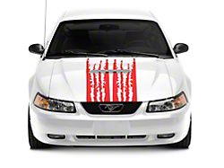 SEC10 Shredded Full Length Stripes; Red (99-04 Mustang)