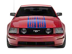 SEC10 Shredded Full Length Stripes; Blue (05-09 Mustang)