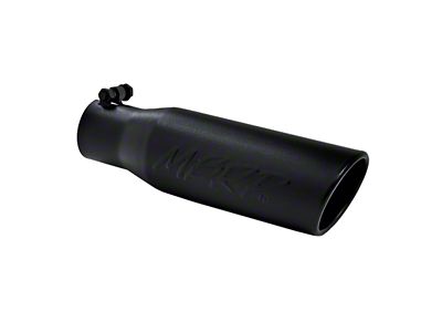 MBRP Angled Cut Rolled End Exhaust Tip; 3.50-Inch; Black (Fits 2.50-Inch Tailpipe)