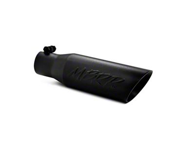 MBRP Angled Cut Dual Wall Exhaust Tip; 3.50-Inch; Black (Fits 2.50-Inch Tailpipe)