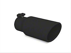 MBRP 4-Inch Angled Cut Rolled End Exhaust Tip; Black (Fits 3-Inch Tailpipe)