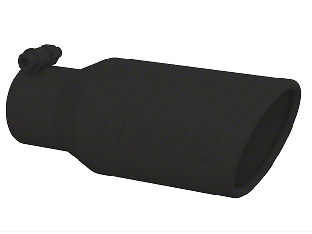 MBRP 4-Inch Angled Rolled End Exhaust Tip; Black (Fits 2.75-Inch Tailpipe)