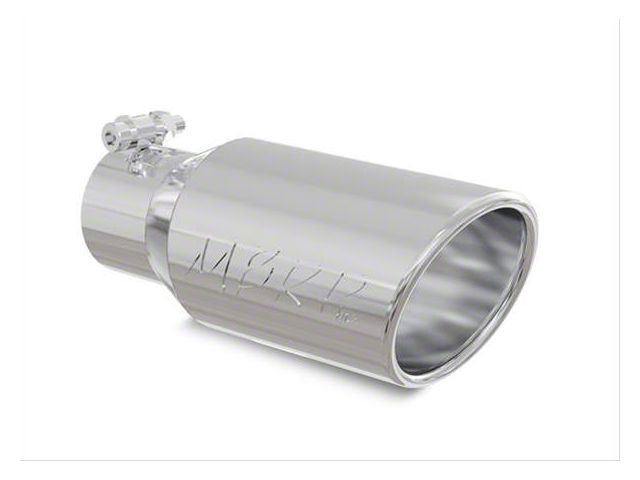 MBRP Angled Cut Rolled End Exhaust Tip; 4-Inch; Polished (Fits 2.75-Inch Tailpipe)