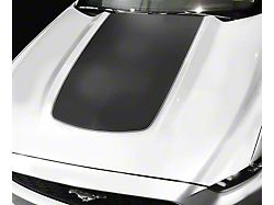 Hood Accent Stripe Decal with Pinstripe; Matte Black (15-17 Mustang GT, EcoBoost, V6)