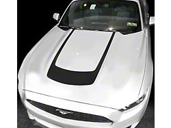 Hood Accent U-Stripe Decal; Matte Black (13-14 Mustang GT, V6)