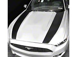 Hood Side Accent Decals Stripes; Matte Black (15-17 Mustang GT, EcoBoost, V6)