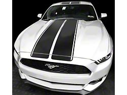 Over-The-Top Sport Stripes; Gloss Black (15-17 Mustang)