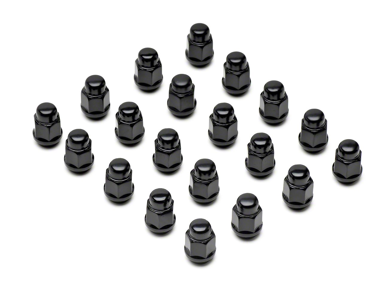 Mustang Black Acorn Lug Nuts 1/2 in x 20 (7914 All) Free Shipping