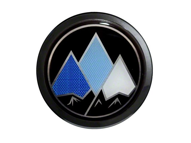 Grillebadgestore Premium Aluminum Grille Badge; Round Mountain Blues Hex Pattern (Universal; Some Adaptation May Be Required)