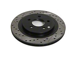 StopTech Sport Cross-Drilled and Slotted Rotor; Front Driver Side (05-10 Mustang GT; 11-14 Mustang V6)
